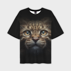 Мужская футболка oversize 3D с принтом Мордочка  котика в Курске,  |  | 