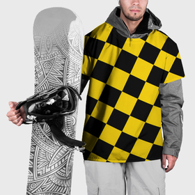 Накидка на куртку 3D с принтом Черно желтая крупная клетка , 100% полиэстер |  | Тематика изображения на принте: 