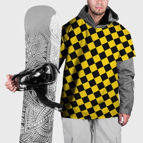Накидка на куртку 3D с принтом Черно желтая мелкая клетка , 100% полиэстер |  | Тематика изображения на принте: 