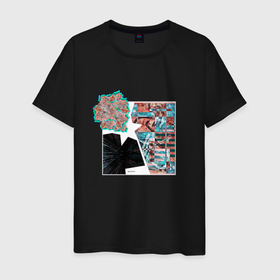 Мужская футболка хлопок с принтом Абстрактный коллаж Флорин в Санкт-Петербурге, 100% хлопок | прямой крой, круглый вырез горловины, длина до линии бедер, слегка спущенное плечо. | 