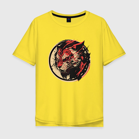 Мужская футболка хлопок Oversize с принтом Tiger art  ярость в Курске, 100% хлопок | свободный крой, круглый ворот, “спинка” длиннее передней части | 