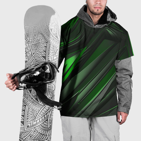 Накидка на куртку 3D с принтом green black abstract в Екатеринбурге, 100% полиэстер |  | Тематика изображения на принте: 