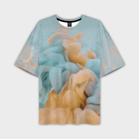 Мужская футболка oversize 3D с принтом Двухцветный дым в Екатеринбурге,  |  | 