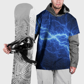 Накидка на куртку 3D с принтом Разряд электричества в Санкт-Петербурге, 100% полиэстер |  | 