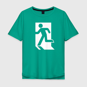 Мужская футболка хлопок Oversize с принтом Аварийный выход в Рязани, 100% хлопок | свободный крой, круглый ворот, “спинка” длиннее передней части | 