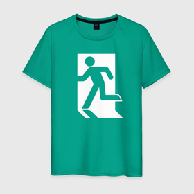 Мужская футболка хлопок с принтом Аварийный выход в Кировске, 100% хлопок | прямой крой, круглый вырез горловины, длина до линии бедер, слегка спущенное плечо. | 