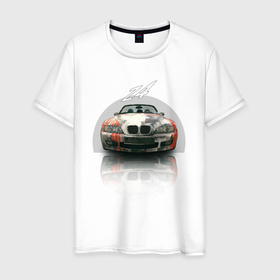 Мужская футболка хлопок с принтом Немецкий люксовый автомобиль BMW Z4 в Курске, 100% хлопок | прямой крой, круглый вырез горловины, длина до линии бедер, слегка спущенное плечо. | Тематика изображения на принте: 