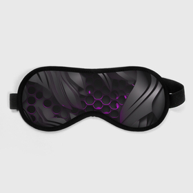 Маска для сна 3D с принтом Черные объекты с фиолетовой сеткой в Петрозаводске, внешний слой — 100% полиэфир, внутренний слой — 100% хлопок, между ними — поролон |  | 
