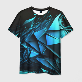 Мужская футболка 3D с принтом объемные  абстрактные элементы в Кировске, 100% полиэфир | прямой крой, круглый вырез горловины, длина до линии бедер | 
