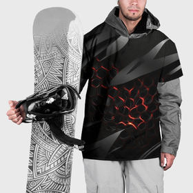 Накидка на куртку 3D с принтом black and red  abstract в Белгороде, 100% полиэстер |  | 