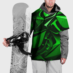 Накидка на куртку 3D с принтом Зеленые объемные объекты в Петрозаводске, 100% полиэстер |  | 