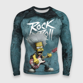 Мужской рашгард 3D с принтом rock n roll style Simpsons в Екатеринбурге,  |  | 