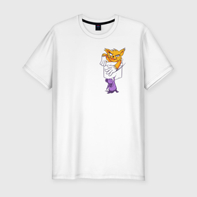 Мужская футболка хлопок Slim с принтом Карманный кот в Кировске, 92% хлопок, 8% лайкра | приталенный силуэт, круглый вырез ворота, длина до линии бедра, короткий рукав | 
