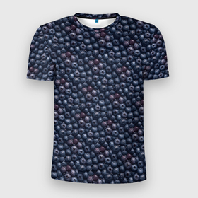 Мужская футболка 3D Slim с принтом Сочная текстура из черники в Санкт-Петербурге, 100% полиэстер с улучшенными характеристиками | приталенный силуэт, круглая горловина, широкие плечи, сужается к линии бедра | 