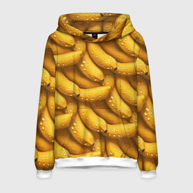Мужская толстовка 3D с принтом Сочная текстура из бананов в Курске, 100% полиэстер | двухслойный капюшон со шнурком для регулировки, мягкие манжеты на рукавах и по низу толстовки, спереди карман-кенгуру с мягким внутренним слоем. | 
