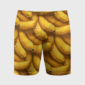 Мужские шорты спортивные с принтом Сочная текстура из бананов в Санкт-Петербурге,  |  | 