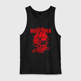 Мужская майка хлопок с принтом Five Finger Death Punch череп в Курске, 100% хлопок |  | 