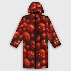 Мужской дождевик 3D с принтом Сочная текстура из томатов в Кировске,  |  | Тематика изображения на принте: 