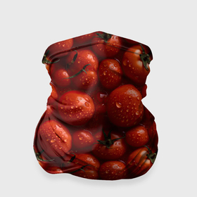 Бандана-труба 3D с принтом Сочная текстура из томатов в Санкт-Петербурге, 100% полиэстер, ткань с особыми свойствами — Activecool | плотность 150‒180 г/м2; хорошо тянется, но сохраняет форму | 