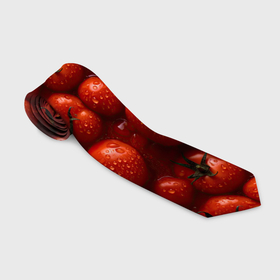 Галстук 3D с принтом Сочная текстура из томатов в Новосибирске, 100% полиэстер | Длина 148 см; Плотность 150-180 г/м2 | 