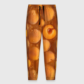 Мужские брюки 3D с принтом Сочная текстура из персиков в Белгороде, 100% полиэстер | манжеты по низу, эластичный пояс регулируется шнурком, по бокам два кармана без застежек, внутренняя часть кармана из мелкой сетки | 