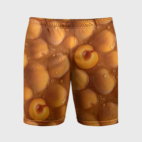 Мужские шорты спортивные с принтом Сочная текстура из персиков в Санкт-Петербурге,  |  | Тематика изображения на принте: 