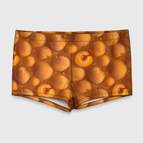 Мужские купальные плавки 3D с принтом Сочная текстура из персиков в Белгороде, Полиэстер 85%, Спандекс 15% |  | 