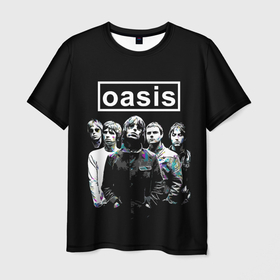 Мужская футболка 3D с принтом Oasis группа в Тюмени, 100% полиэфир | прямой крой, круглый вырез горловины, длина до линии бедер | Тематика изображения на принте: 