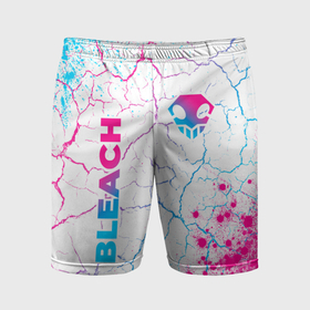 Мужские шорты спортивные с принтом Bleach neon gradient style: надпись, символ ,  |  | Тематика изображения на принте: 