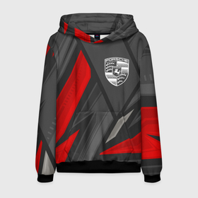Мужская толстовка 3D с принтом Porsche sports racing в городе Новоалтайск, 100% полиэстер | двухслойный капюшон со шнурком для регулировки, мягкие манжеты на рукавах и по низу толстовки, спереди карман-кенгуру с мягким внутренним слоем. | 
