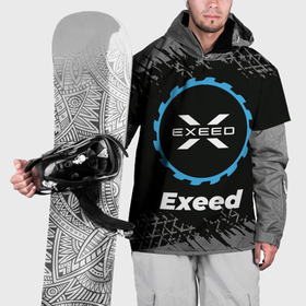 Накидка на куртку 3D с принтом Exeed в стиле Top Gear со следами шин на фоне в Кировске, 100% полиэстер |  | Тематика изображения на принте: 