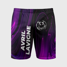 Мужские шорты спортивные с принтом Avril Lavigne violet plasma ,  |  | Тематика изображения на принте: 