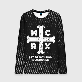 Мужской лонгслив 3D с принтом My Chemical Romance с потертостями на темном фоне в Белгороде, 100% полиэстер | длинные рукава, круглый вырез горловины, полуприлегающий силуэт | Тематика изображения на принте: 