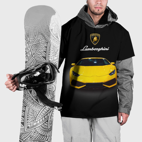 Накидка на куртку 3D с принтом Итальянский спорткар Lamborghini Aventador , 100% полиэстер |  | 