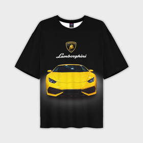 Мужская футболка oversize 3D с принтом Итальянский спорткар Lamborghini Aventador в Кировске,  |  | 