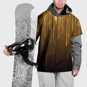 Накидка на куртку 3D с принтом Золотистые полосы свисают в Кировске, 100% полиэстер |  | 