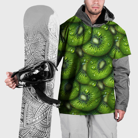 Накидка на куртку 3D с принтом Сочная текстура из киви в Санкт-Петербурге, 100% полиэстер |  | 