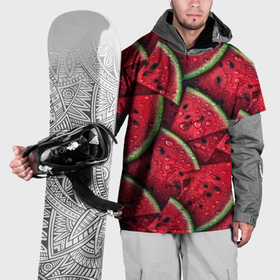 Накидка на куртку 3D с принтом Сочны паттерн из долек арбуза в Кировске, 100% полиэстер |  | 