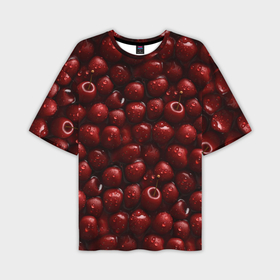 Мужская футболка oversize 3D с принтом Сочная текстура из вишни ,  |  | 