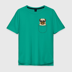 Мужская футболка хлопок Oversize с принтом Карманная собака в Тюмени, 100% хлопок | свободный крой, круглый ворот, “спинка” длиннее передней части | Тематика изображения на принте: 