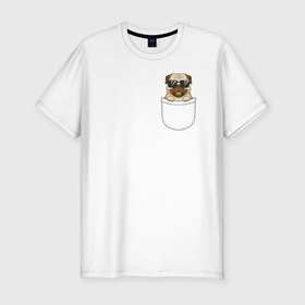 Мужская футболка хлопок Slim с принтом Карманная собака , 92% хлопок, 8% лайкра | приталенный силуэт, круглый вырез ворота, длина до линии бедра, короткий рукав | Тематика изображения на принте: 