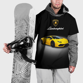Накидка на куртку 3D с принтом Спорткар Lamborghini Aventador в Петрозаводске, 100% полиэстер |  | 