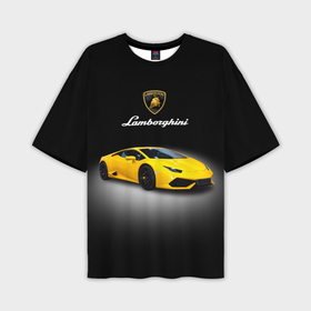 Мужская футболка oversize 3D с принтом Спорткар Lamborghini Aventador ,  |  | 