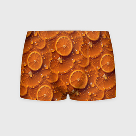 Мужские трусы 3D с принтом Сочная текстура из долек апельсина в Тюмени, 50% хлопок, 50% полиэстер | классическая посадка, на поясе мягкая тканевая резинка | 