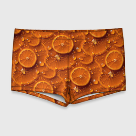 Мужские купальные плавки 3D с принтом Сочная текстура из долек апельсина , Полиэстер 85%, Спандекс 15% |  | Тематика изображения на принте: 