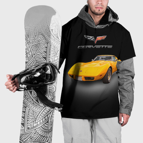 Накидка на куртку 3D с принтом Американский спорткар Chevrolet Corvette Stingray в Екатеринбурге, 100% полиэстер |  | 