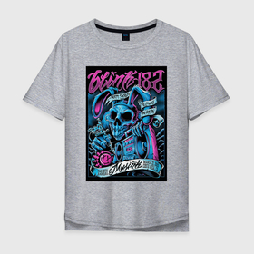 Мужская футболка хлопок Oversize с принтом Blink 182 рок группа в Белгороде, 100% хлопок | свободный крой, круглый ворот, “спинка” длиннее передней части | 
