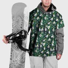 Накидка на куртку 3D с принтом Сочный узор из подснежников в Тюмени, 100% полиэстер |  | 