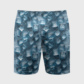 Мужские шорты спортивные с принтом Сочная текстура из ледяных кубиков в Кировске,  |  | 