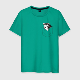 Мужская футболка хлопок с принтом Карманная крыса в Екатеринбурге, 100% хлопок | прямой крой, круглый вырез горловины, длина до линии бедер, слегка спущенное плечо. | 